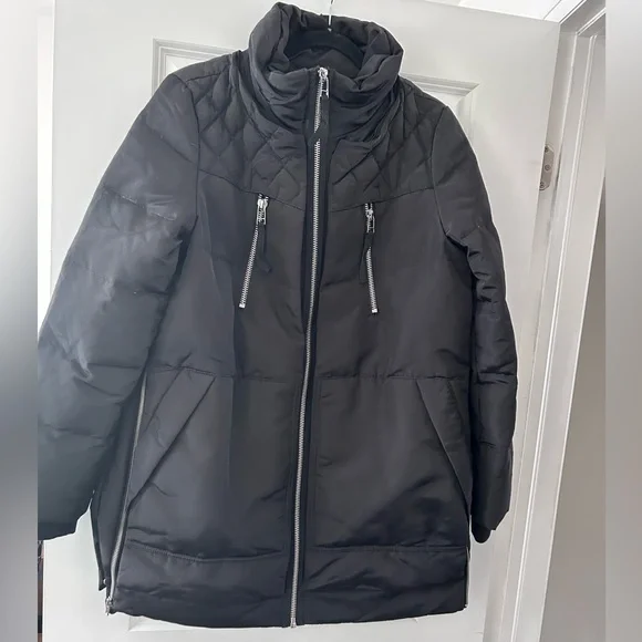 New ONLY Women's Down Filled Black Winter Jacket - Picture 1 of 12